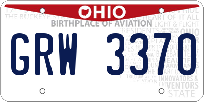 OH license plate GRW3370