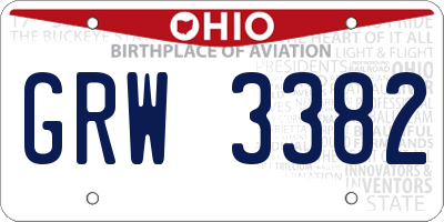 OH license plate GRW3382