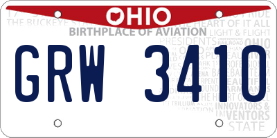 OH license plate GRW3410