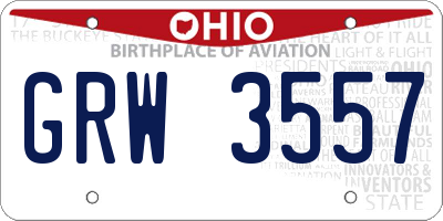 OH license plate GRW3557