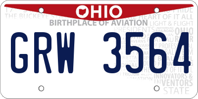 OH license plate GRW3564