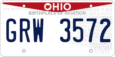 OH license plate GRW3572