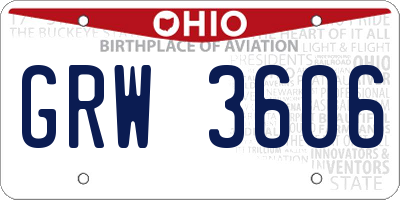 OH license plate GRW3606