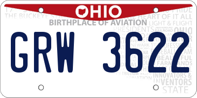 OH license plate GRW3622