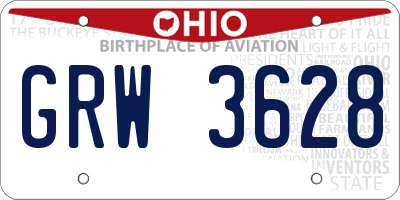 OH license plate GRW3628