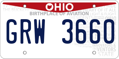 OH license plate GRW3660