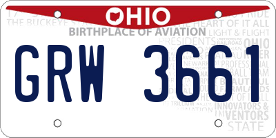 OH license plate GRW3661