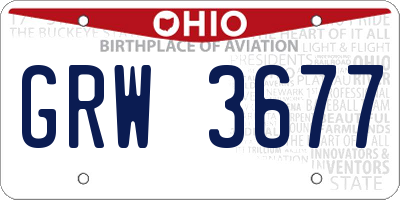 OH license plate GRW3677