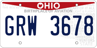 OH license plate GRW3678