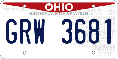 OH license plate GRW3681