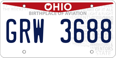 OH license plate GRW3688