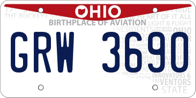 OH license plate GRW3690