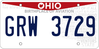 OH license plate GRW3729