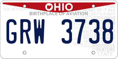 OH license plate GRW3738