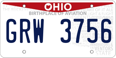 OH license plate GRW3756