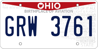 OH license plate GRW3761
