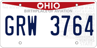 OH license plate GRW3764