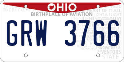 OH license plate GRW3766