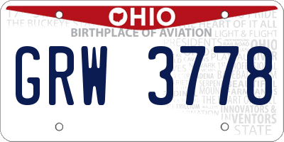 OH license plate GRW3778