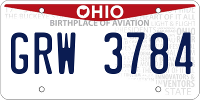 OH license plate GRW3784