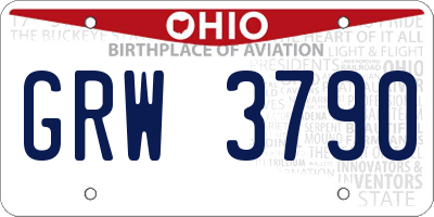 OH license plate GRW3790