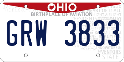 OH license plate GRW3833