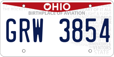OH license plate GRW3854