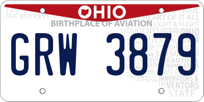 OH license plate GRW3879