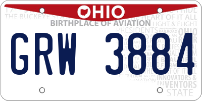 OH license plate GRW3884
