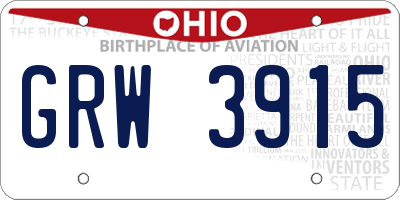 OH license plate GRW3915