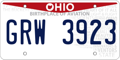 OH license plate GRW3923