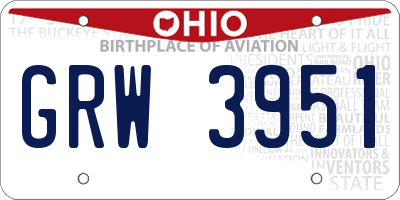 OH license plate GRW3951