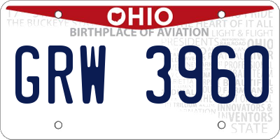 OH license plate GRW3960