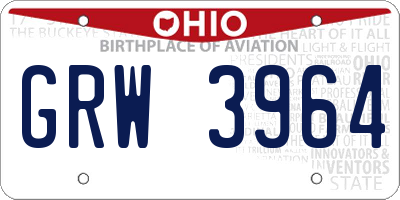 OH license plate GRW3964
