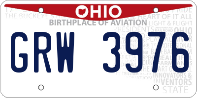 OH license plate GRW3976