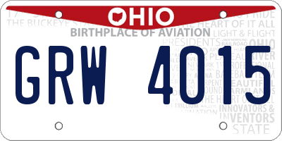 OH license plate GRW4015