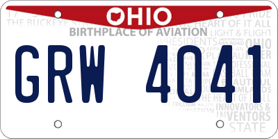 OH license plate GRW4041