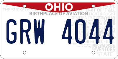 OH license plate GRW4044