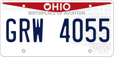 OH license plate GRW4055