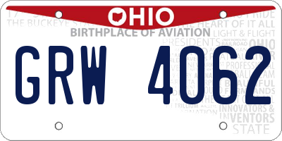 OH license plate GRW4062