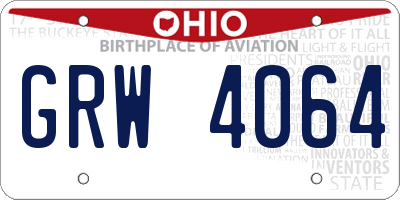 OH license plate GRW4064