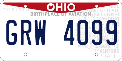 OH license plate GRW4099