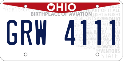 OH license plate GRW4111
