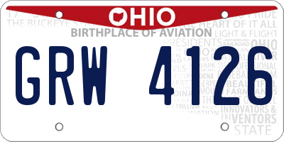 OH license plate GRW4126