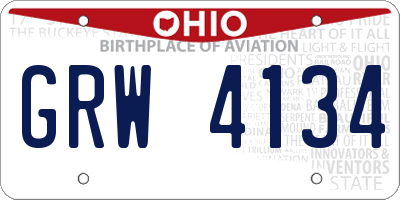 OH license plate GRW4134