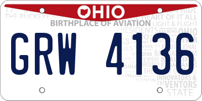 OH license plate GRW4136