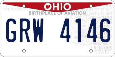 OH license plate GRW4146