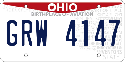 OH license plate GRW4147