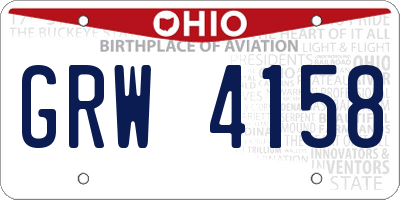 OH license plate GRW4158