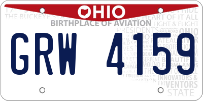 OH license plate GRW4159
